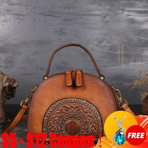 CGA Bags for Women 2021 New Luxury Handbags Retro Handbag Handmade Genuine Leather Totes Cowhide Lady Shoulder Cross Body Bag