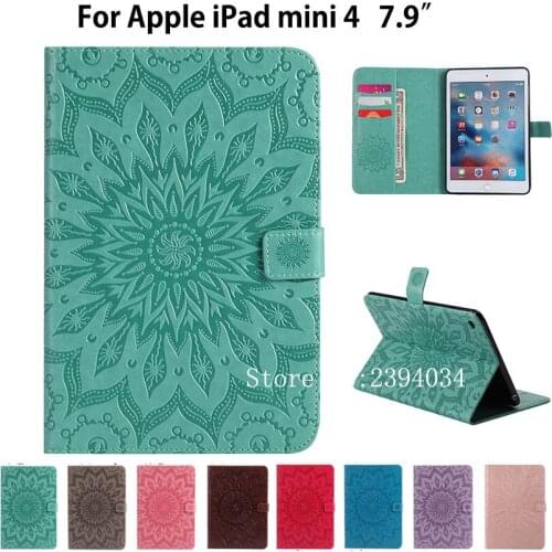 For Apple iPad mini4 Case Cover High quality Silicone PU Leather Flip Stand Cases For iPad mini 4 Cover Funda Tablet Skin Shell