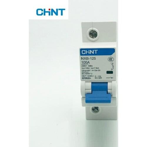 CHNT NXB-125 Moulded case circuit breaker MCB Icu10kA Ics7.5KA type C 1P 230 V 240V 50HZ 63A 80A 100A 125A