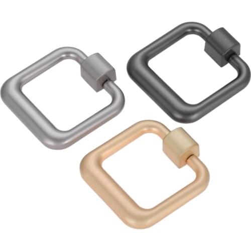 DRELD Square Drop Rings Pulls Knobs Furniture Handles Cabinet Door Dresser Knob Drawer Pulls Handles Knob Furniture Hardware