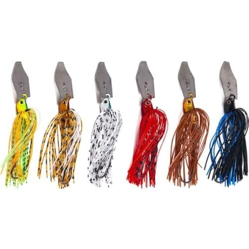 E9LE 6 Pcs/Set 10cm 11g Artificial Buzzbait Fishing Lures Chatterbait Blade Crankbait Spinner Bait Fishing Accessories