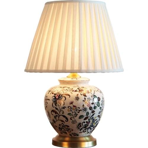 Ceramic Dimmer Led Table Lamp Luxurious Europe Classical Porcelain Bedside Light Foyer Study Bedroom Wedding Decor Desk Light