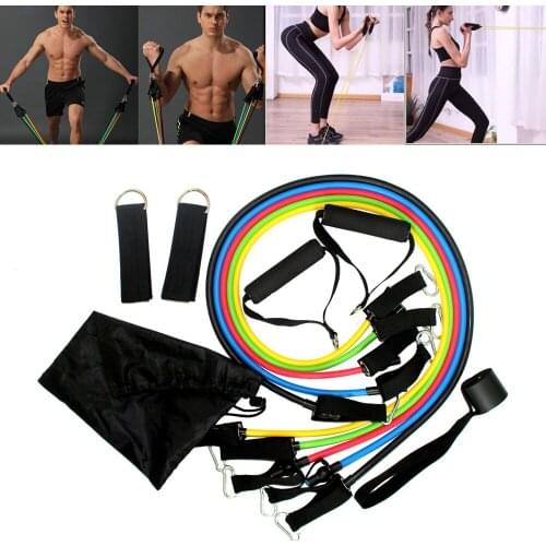 Yoga Resistance Bands Exercise Bands With Door Anchor Ankle Straps For Resistance Training Physical Therapy Fitness Equipment