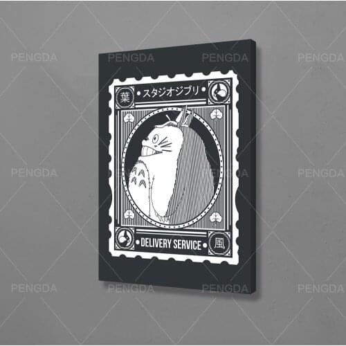 HD Prints Home Decor Black and White Canvas Poster Totoro Painting Wall Art Anime Role Modular Picture Framework For Living Room