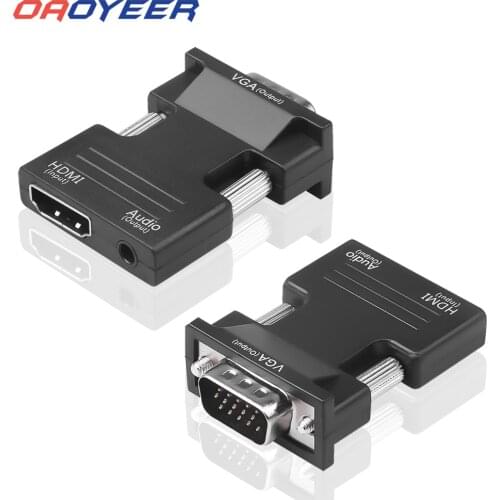 HDMI-compatible to VGA Cable Female HDMI to Male VGA Converter Digital Audio Cable Video Converter 1080P HDMI Splitter Adapter