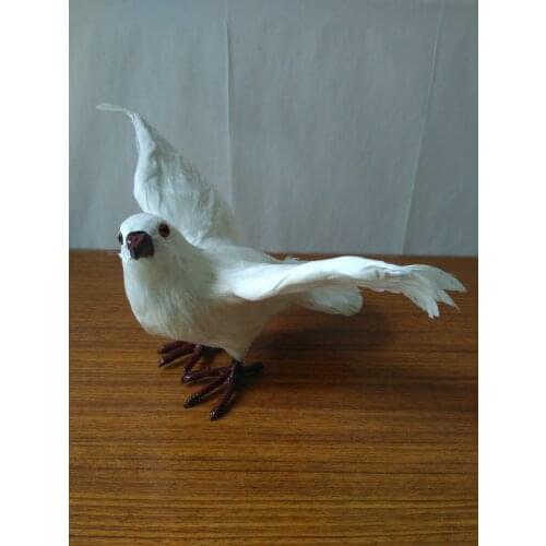 Simulation white dove model 18x30x15cm plastic& furs peace bird prop handicraft,home decoration ornaments gift d1447