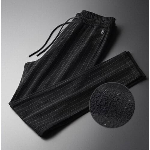 Classic Spring Vertical Stripe Man Pants Plus Size 4xl Luxury Youth Fashion Mens Trousers Hight Quality Slim Casual Pants Men