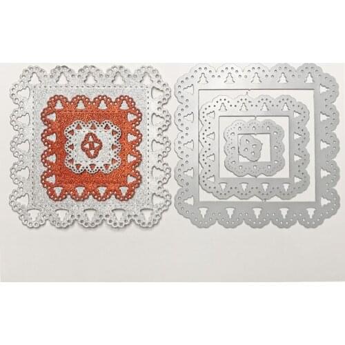 Square Lace Frame Metal Cutting Dies DIY Card Making Scrapbook Decorate Background Embossing Craft New Die Cut 2019