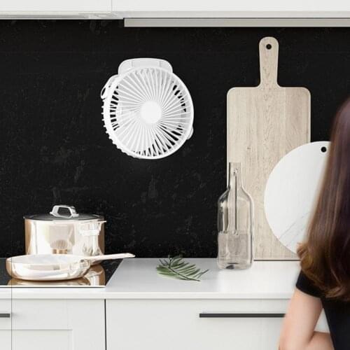 3 Speeds Energy-saving Clip USB Rechargeable Mini Fan Fireproof ABS 2000mAh 3 Speeds Silent Desktop Fan Home Supplies