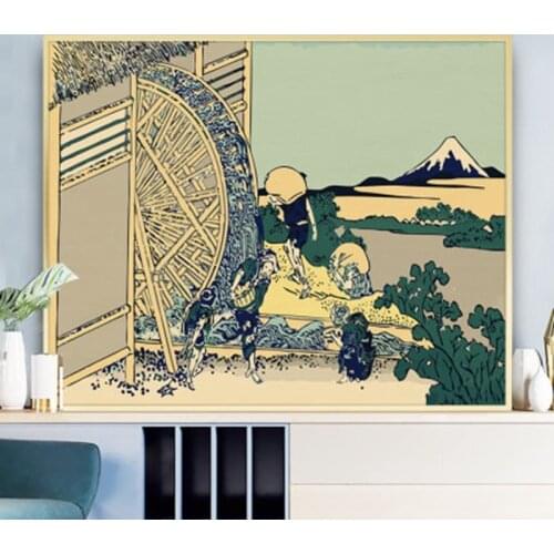 DIY Painting By Numbers waterwheel 50x40cm Wall Art Picture By Number Acrylic Canvas By Numbers For Home Decors