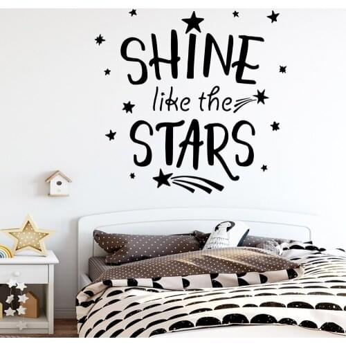 Cartoon Style shine like the stars Wall Stickers Personalized Creative Decor Living Room Bedroom Removable Wall Decoration