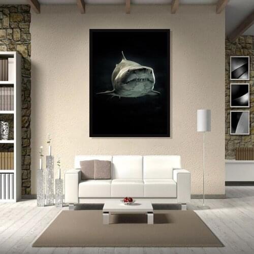 Shark Wall Art Picture Animal Canvas Painting Black And White Art Wall Poster Nordic Home Living Room Print On Canvas Decoration