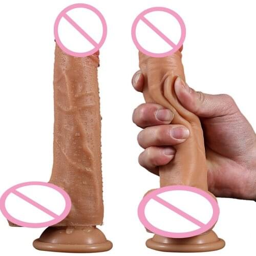 Real Penis Huge Dildo Soft Silicone Cock Penis with Suction Cup Vaginal G Spot Stimulator Dildo Anal Plug Sex Toys for Women Men