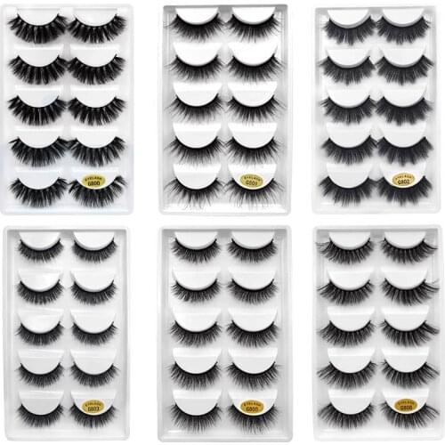 30pairs/lot natrual mink eyelashes false eyelashes bulk fluffy 3d mink lashes false lash lashes kit 6 packs mink cilio maquiagem