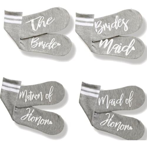 Bride to be bridesmaid maid matron of honor socks Wedding Engagement Bachelorette hen Party weekend Bridal Shower Gift present
