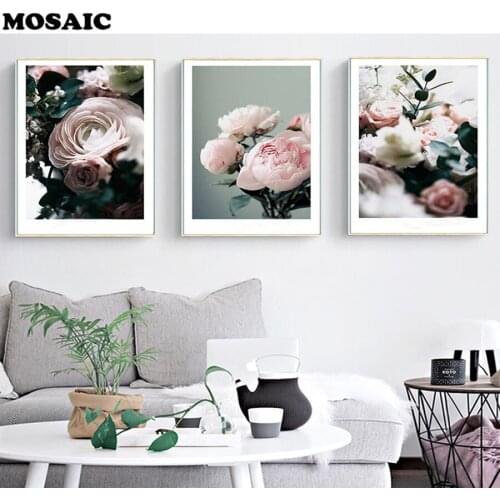 New Diamond Embroidery pcs flowers Needlework pink roses Diamond Painting Flower Full Square Rhinestones Mosaic kits,Home Decor