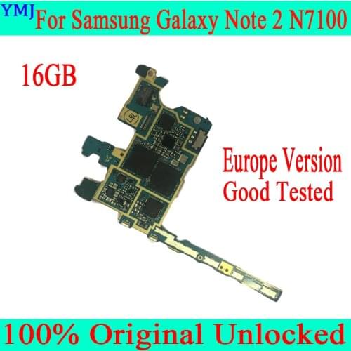 16GB Original unlocked for Samsung Galaxy Note 2 N7100 Motherboard,for Samsung Note 2 N7100 Mainboard with Full Chips,Good Test