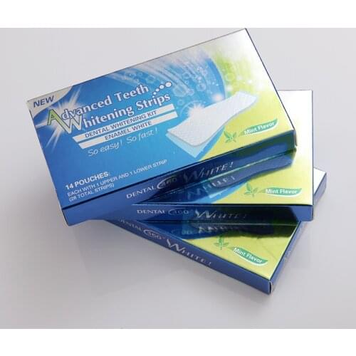 28pcs/14pairs Advanced Teeth Whitening Strips Tooth Stain Removal Oral Hygiene Care Dental Shade Bleaching Kit Enamel White Tool