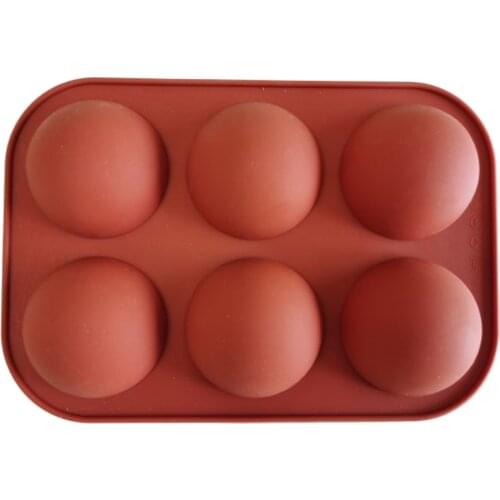 6-Cavity Semi Sphere Silicone Mold, 1pc Baking Mold for Making Hot Chocolate Bomb, Cake, Jelly, Dome Mousse