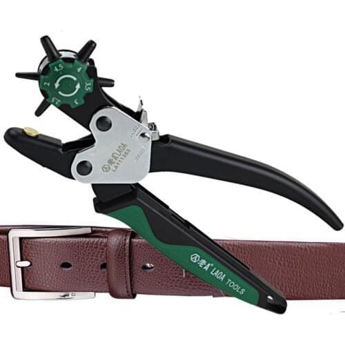 LAOA Industrial Punching Pliers Puncher with 6 Specifications Hole for Belt Card Bag Origin Taiwan
