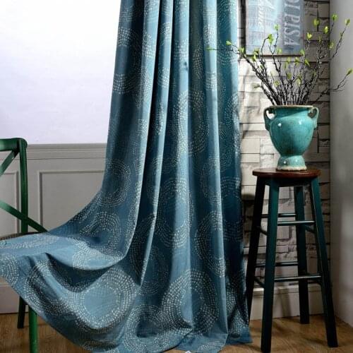 Modern Simple Polyester-cotton Printed Curtains Rural Style Curtains Customized Curtains for Living Dining Room Bedroom