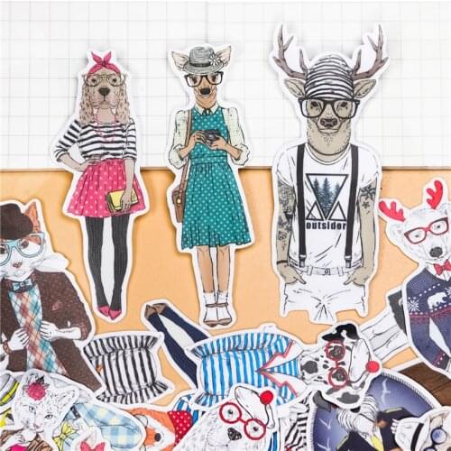 26PCS Cute fashion Mr Miss anime dog Paper Stickers Crafts And Scrapbooking stickers book Decorative sticker DIY Stationery