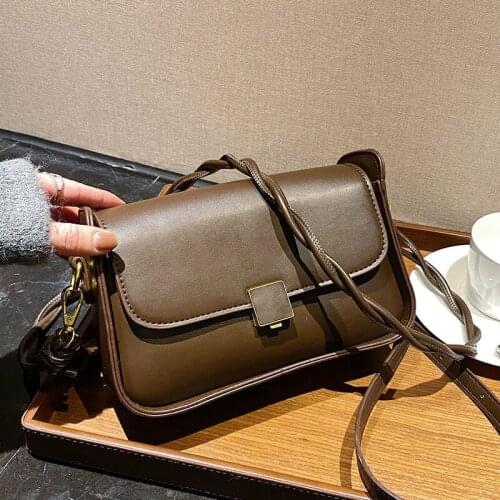 Crossbody Bags for Women Shoulder Bags Retro All-match PU Leather Handbag Purse 2021 New Trend Fashion Designer Bag Zipper