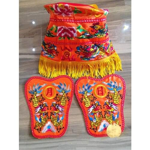 Taoist supplies, embroidered sun and moon fan cover, embroidered small cover, dragon and Phoenix embroidered umbrella