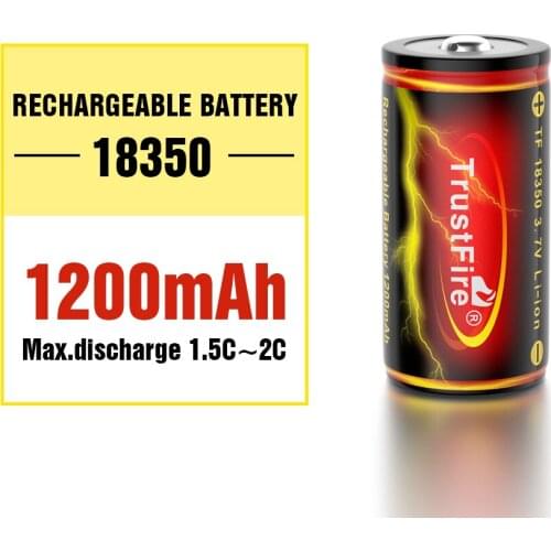 TrustFire 18350 Lithium Ion Battery 3.7V 1200mAh Original Rechargeable Li Batteries Cells for Electric Flashlight Toothbrush Toy