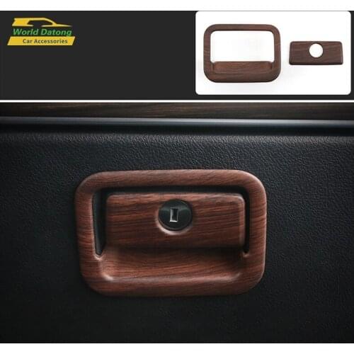 Interior Peach Wooden Moulding Trim For Toyota Land Cruiser Prado LC150 FJ150 2010~2018 Copilot Glove Storage Handle Bowl Cover