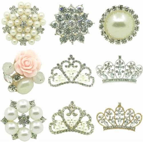 36pcs Rhinestone Pearl Accessory for DIY Hair bows Hairpin Barrette Fashion Accessories princess crown Headwrap Chci Headwear