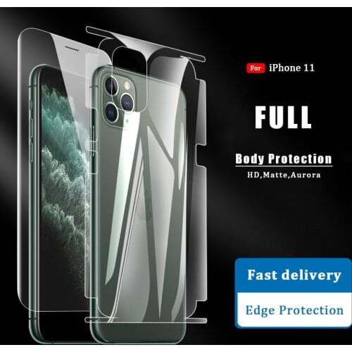 Front+Back Full Body Protect Screen Protector Back Protector For iPhone 11 Pro Xs Max X XR X HD Matte Full Cover Edge Not Glass