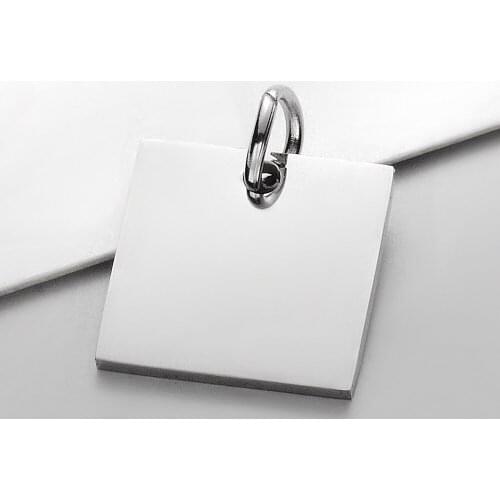 30pcs/Lot Stainless Steel Mirror Polished Square DIY Charms Pendants for Jewelry Findings Wholesale