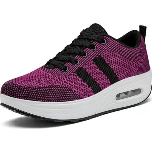 Women Casual Sneakers Shoes Sport Fashion Height Increasing Woman 2021 Breathable Air Mesh Swing Wedges Sneakers
