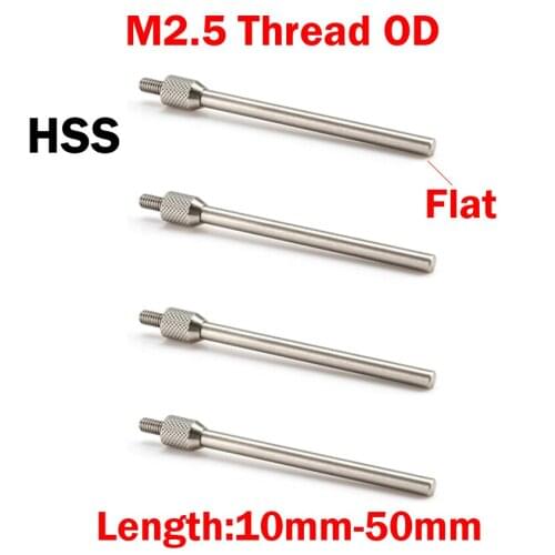 1mm 1.5mm 2mm 3mm OD M2.5 Thread 10mm/20mm/30mm Measurement Length HSS Guage Micrometer Pin Flat Head Dial Indicator Tip Probe