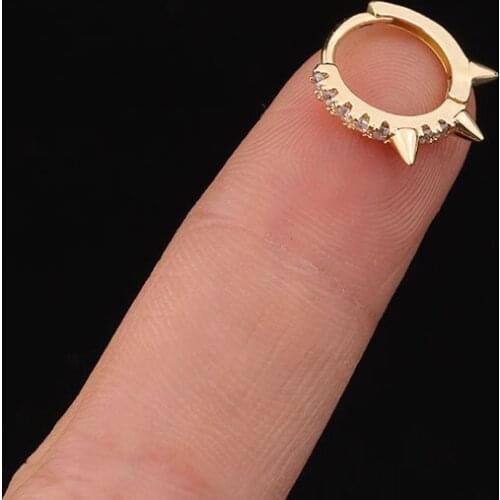 1 PCS Cute Small Arrow Shape Circle Ear Cuff Hoops Earring Simple Classic Geometric Closed Clip Ears Hoop Earring