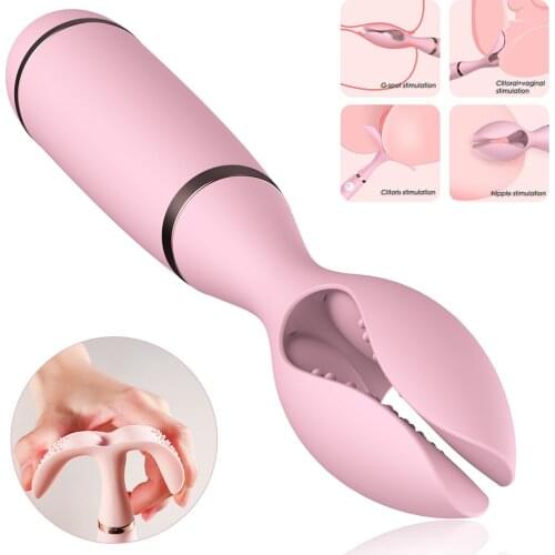 10 Frequency Vibrator Rechargeable Massager Vibrating Nipple Clamp Clitoral G-spot Anal Plug Stimulator Adult Sex Toys for Women