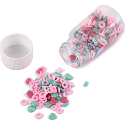 15g/Box 3D Love Heart Shapes Slices Polymer Clay Slices For DIY Nail Art Decoration Nail Art Slices Manicure Nail Craft Slime