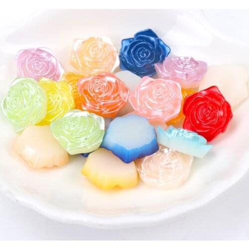20PCS 17mm Flower Shape Flatback Resin Cabochons Scrapbook Craft Buttons DIY phone decor Headwear accessories YKL0522