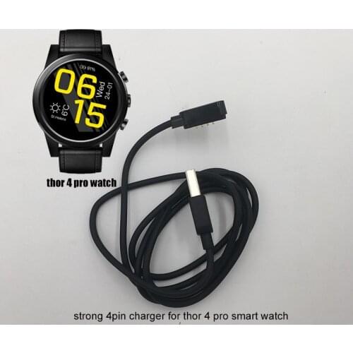 4pin black Magnetic USB charger for thor 5 pro smart watch thor 4 pro smartwatch Charging Cable tempered glasses flim protector