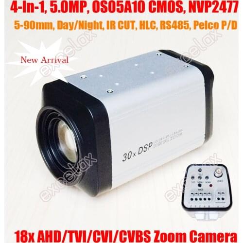5MP 2560x1920 Wireless Remote Control 3-In-1 AHD TVI CVI HD Analog Zoom Box Camera 5-90mm 18x Optical 30x 36x RS485 Auto Focus