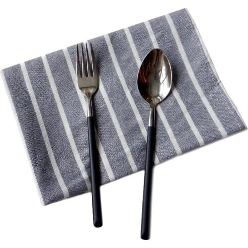 5pcs/lot Cotton Stripe Grid Table Napkins Home Kitchen Tea Towel Absorbent Dish Cleaning Towels