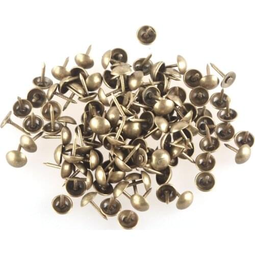 7 x 11mm Bronzy Antique Upholstery Nails Tacks Studs Ancient Style Furniture Fix Pack of 100