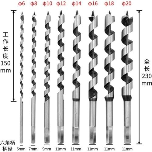 8PC Twist Drill Bit 230mm For Metal Steel Drilling Woodworking Power Tools 6/8/10/12/14/16/18/20mm Herramientas Ferramentas