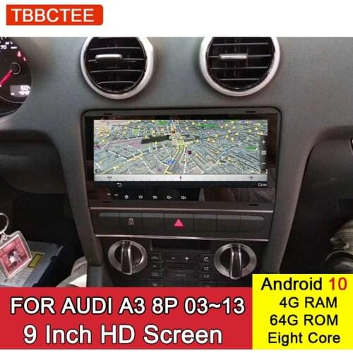 Android 10 Eight Cores 4+64G For Audi A3 8P 2003~2013 Car Multimedia player GPS Navigation player Auto Radio Stereo HD Screen