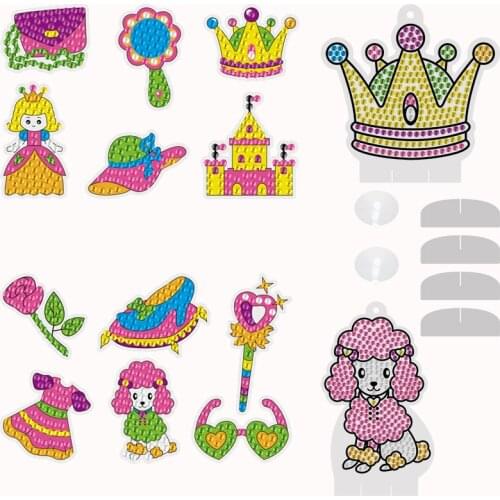 Shinny Rhinestone Diamond Painting Stickers DIY Kits Diamond Art Diamond Sun Catcher by Numbers Kits Crafts Set for Kids