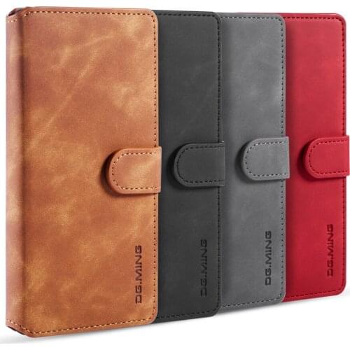 DG.MING Magnetic PU Leather Card Holder Wallet Stand Case Cover Retro For OnePlus 7T 7 Pro 6T OnePlus 8 Pro Nord Mobile Phones