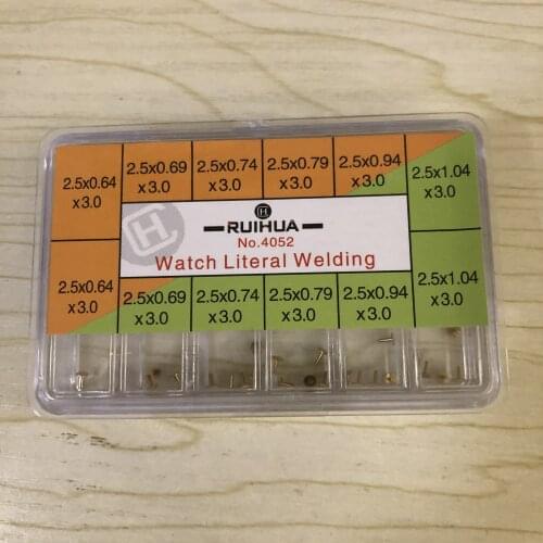 Watch repair tools and accessories, face nail box, welding plate, face nail foot box, 6 sizes, 5 pairs per size