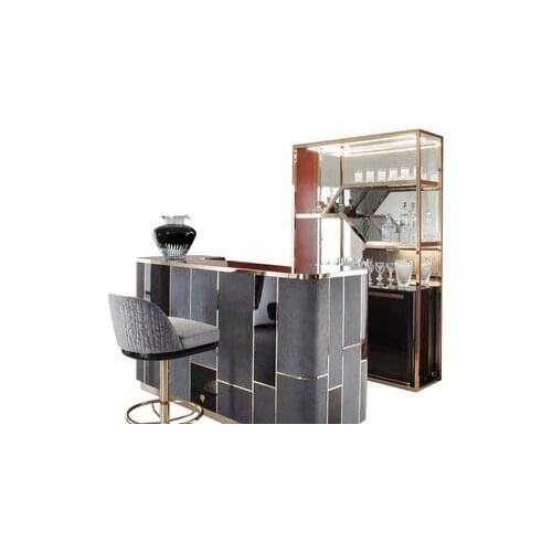 Italian marble bar family light luxury villa restaurant luxurious semi arc bar table modern simplicity