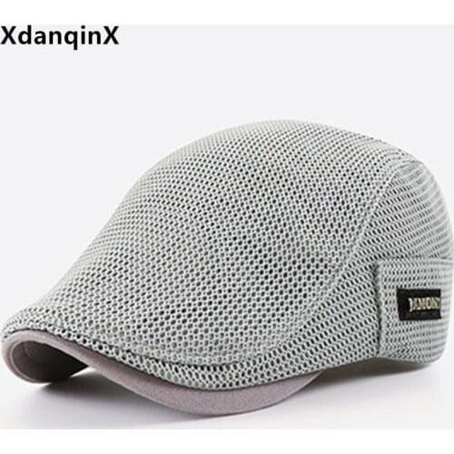 New Summer Mens Mesh Cap Breathable Berets Adjustable Size New Ultra-thin Ventilated Sunscreen Casual Sports Caps Snapback Cap